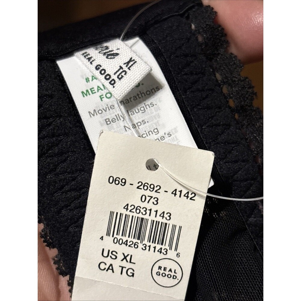 NWT‎ Aerie American Eagle Lace Bralette Size XL Black Adjustable Straps New - Picture 6 of 6
